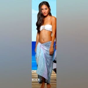 KHUSH Clothing Tie-dye Beach Sarong, 100% Rayon with Border Trim